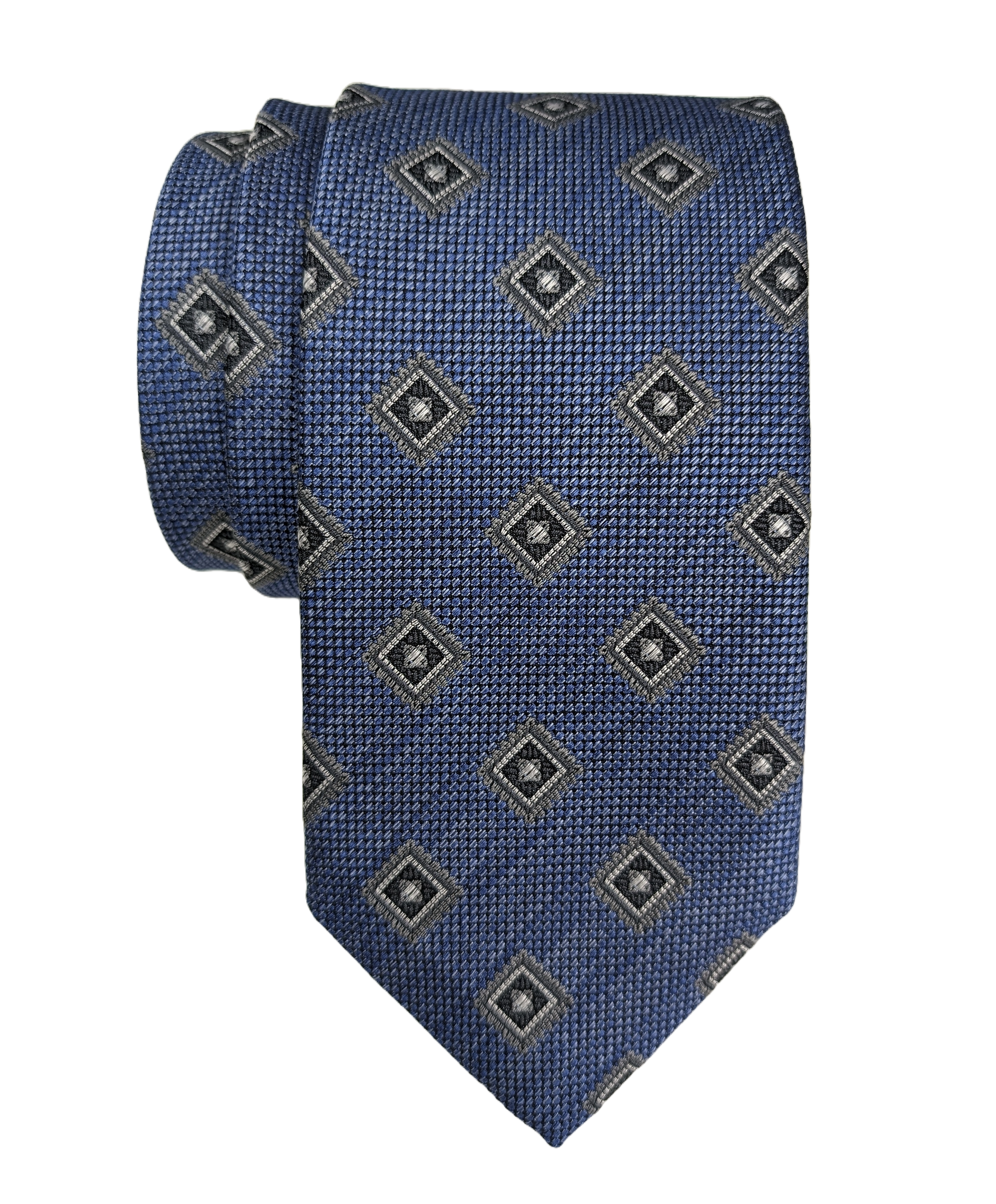 JZ Richards Birdseye Foulard Pattern Silk Tie