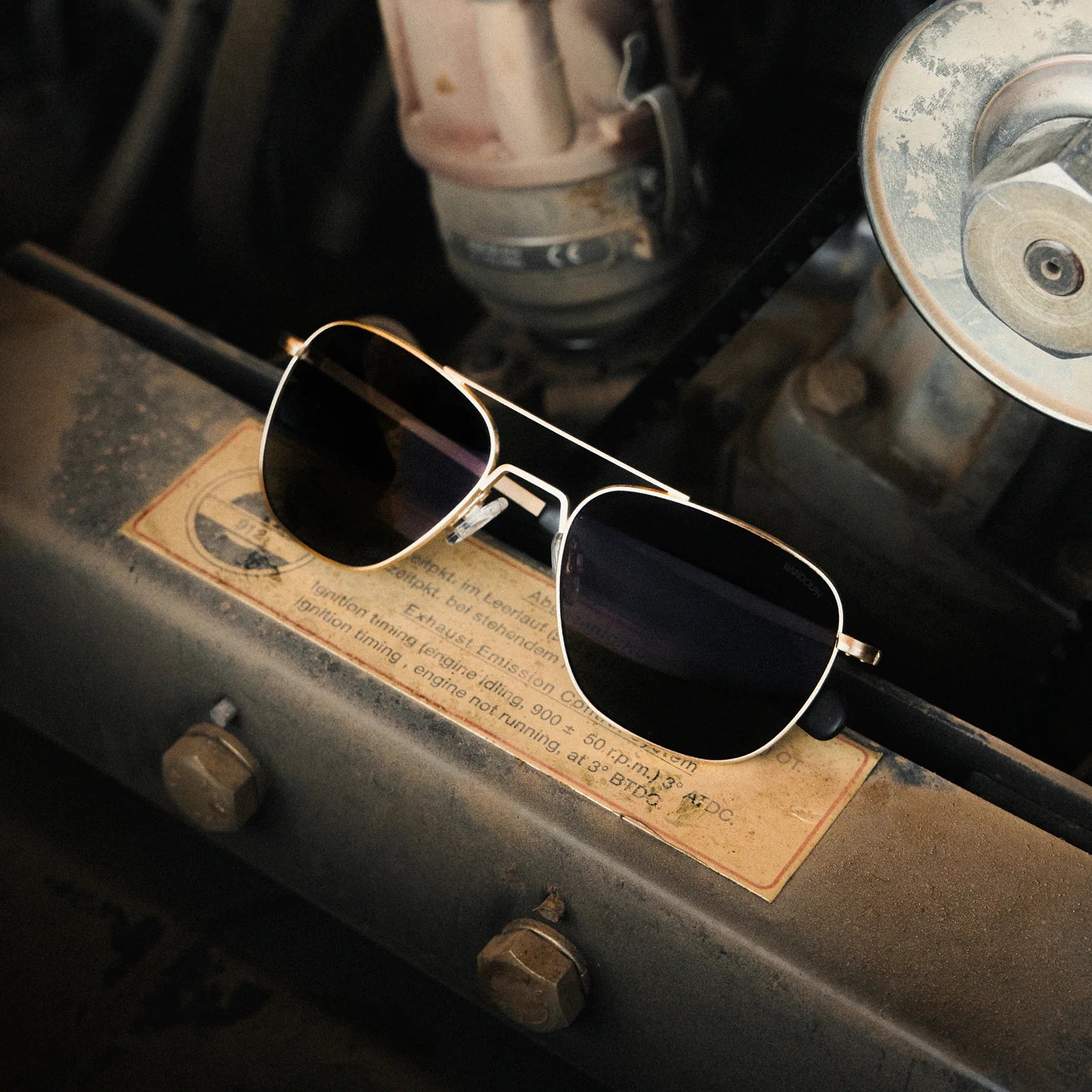 Randolph Engineering Aviator Driveworks 23k Gold Sunglasses