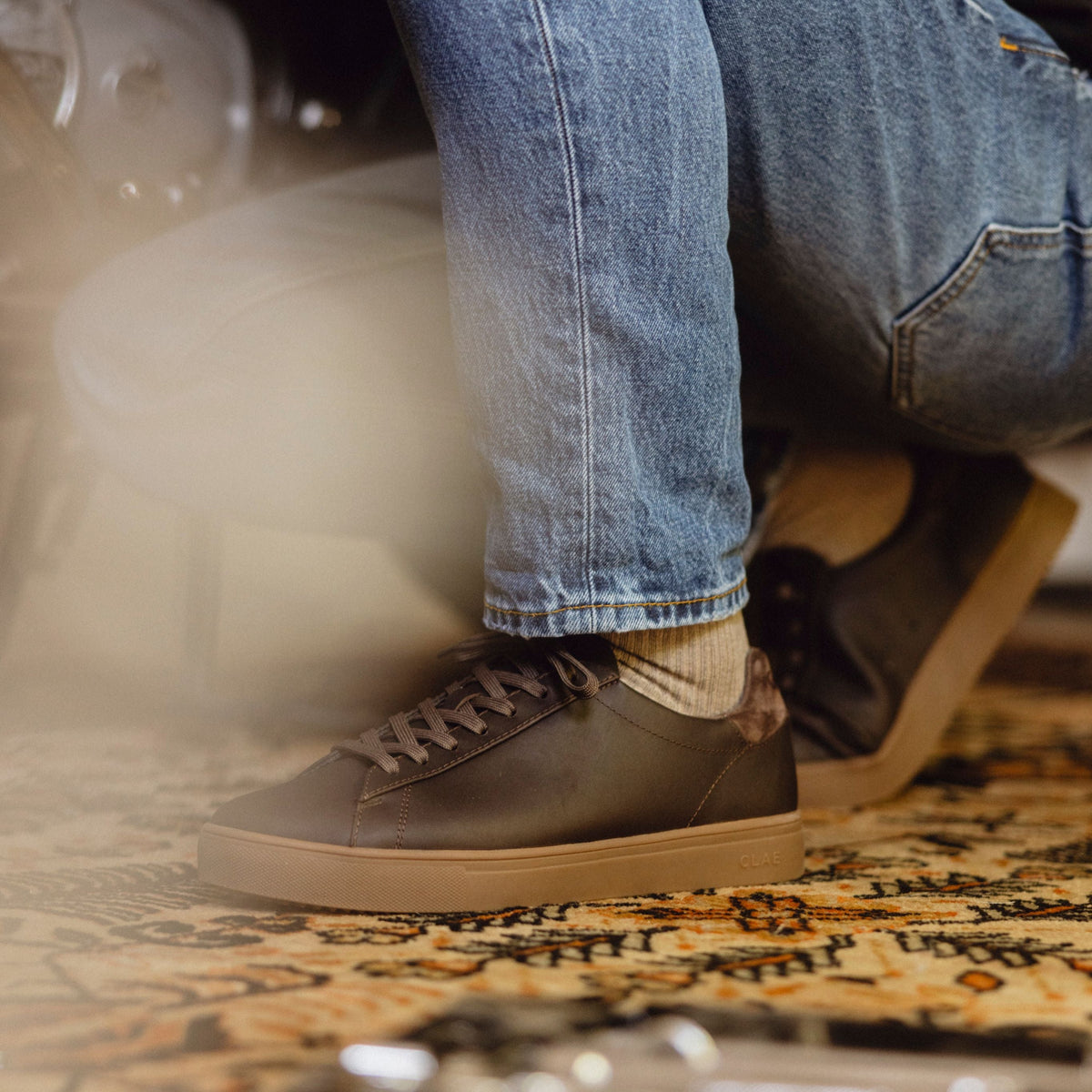 CLAE Bradley Demitasse Leather Sneakers