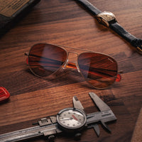 Randolph Engineering Concorde 22k Satin Chocolate Gold Sunglasses