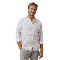 Stone Rose Buonasera Cotton Linen Floral Print Shirt