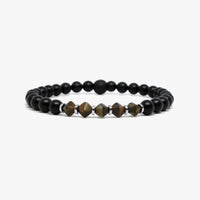 Kenton Michael Black Onyx and Bicone Czech Glass Bracelet