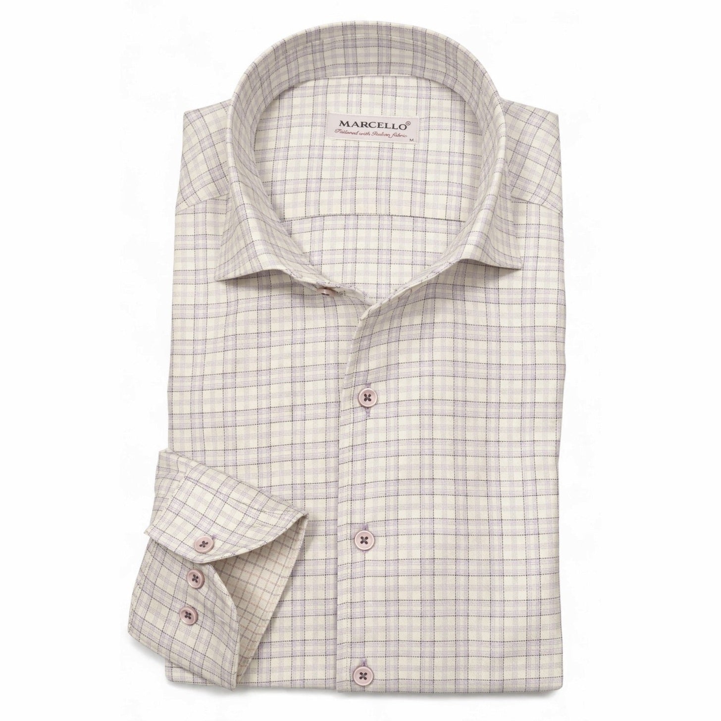 Marcello Steel Plaid Classic Fit Collar Shirt