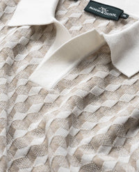 Rodd & Gunn Galdfield Geo Stitch Textured Johnny Collar Polo