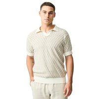 Rodd & Gunn Galdfield Geo Stitch Textured Johnny Collar Polo