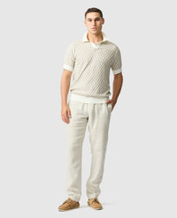 Rodd & Gunn Galdfield Geo Stitch Textured Johnny Collar Polo