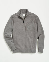 Billy Reid Quilted Quarter-Zip Mock Neck Sweater