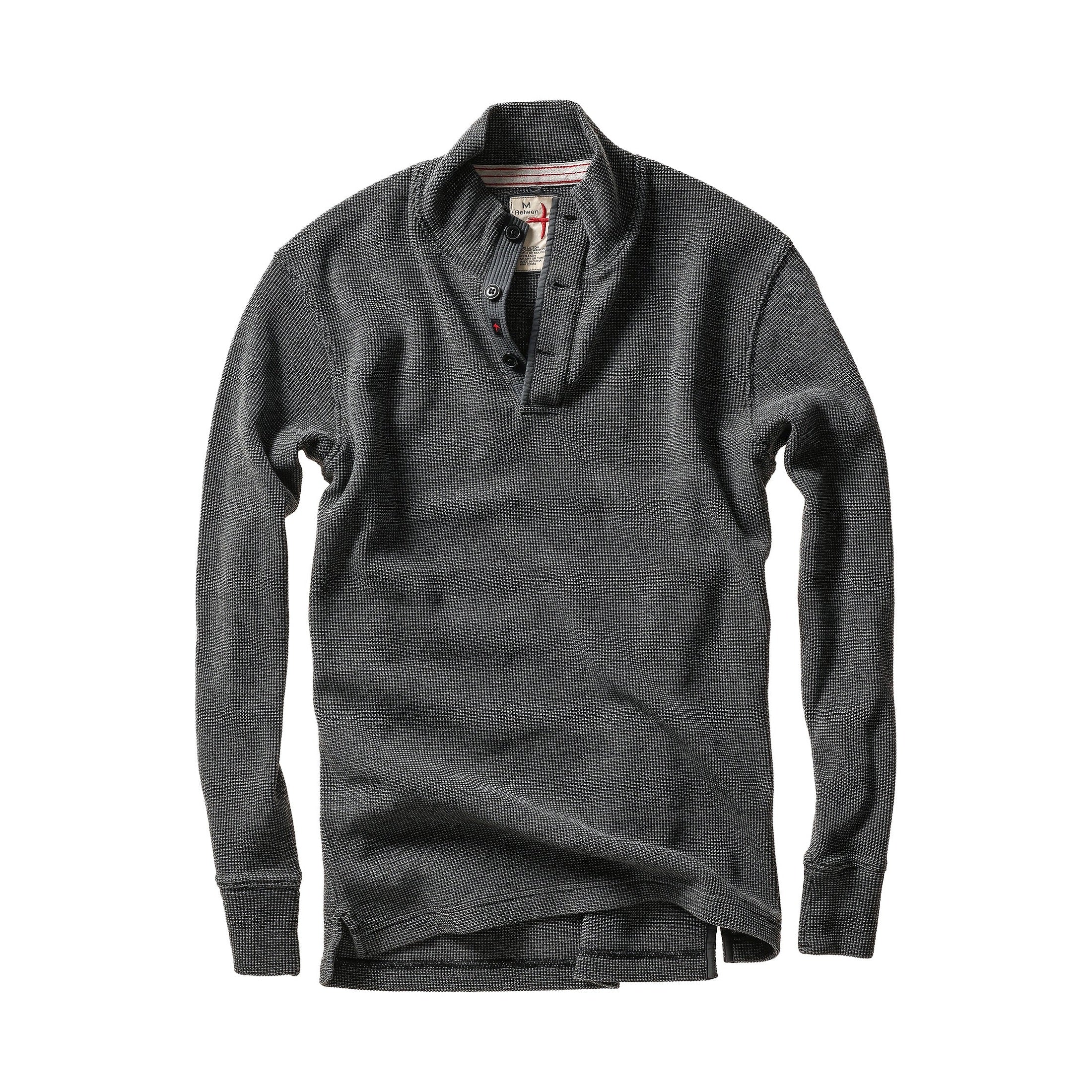 Relwen Bi-Waffle Mock Neck Sweater