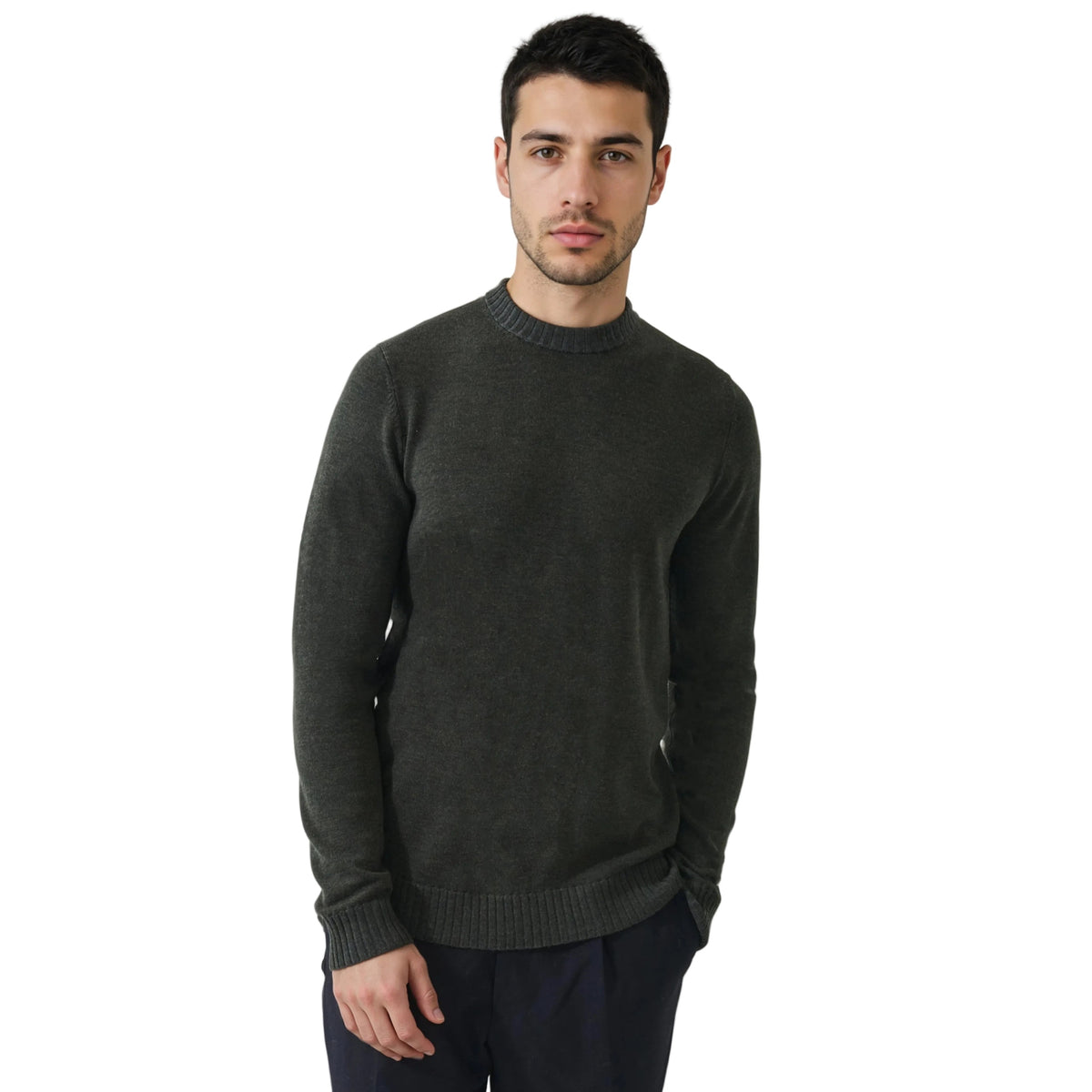 Patrick Assaraf Plaited Merino Wool Crew Sweater