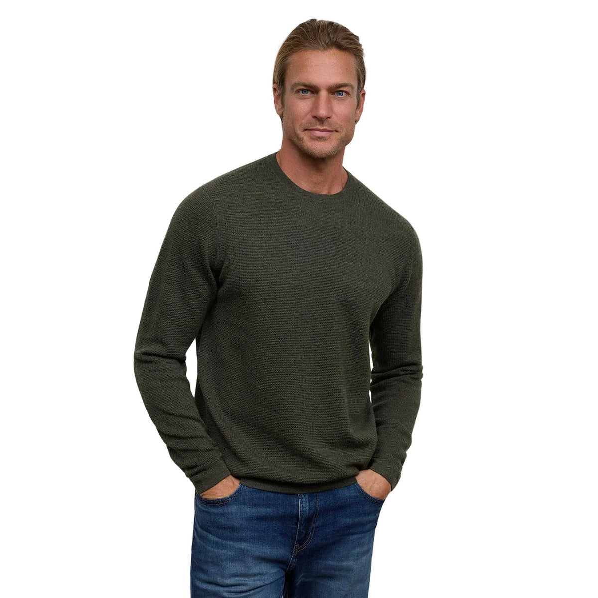 Raffi Sterling Extrafine Merino Waffle LS Crew