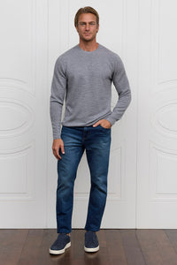 Raffi Sterling Extrafine Merino Waffle LS Crew