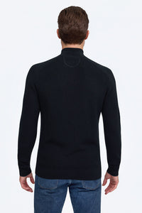 Raffi Marlowe English Rib Merino Quarter Zip Sweater