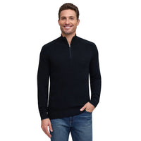 Raffi Marlowe English Rib Merino Quarter Zip Sweater