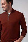 Raffi Quarter Zip Mock Neck Merino Wool Sweater
