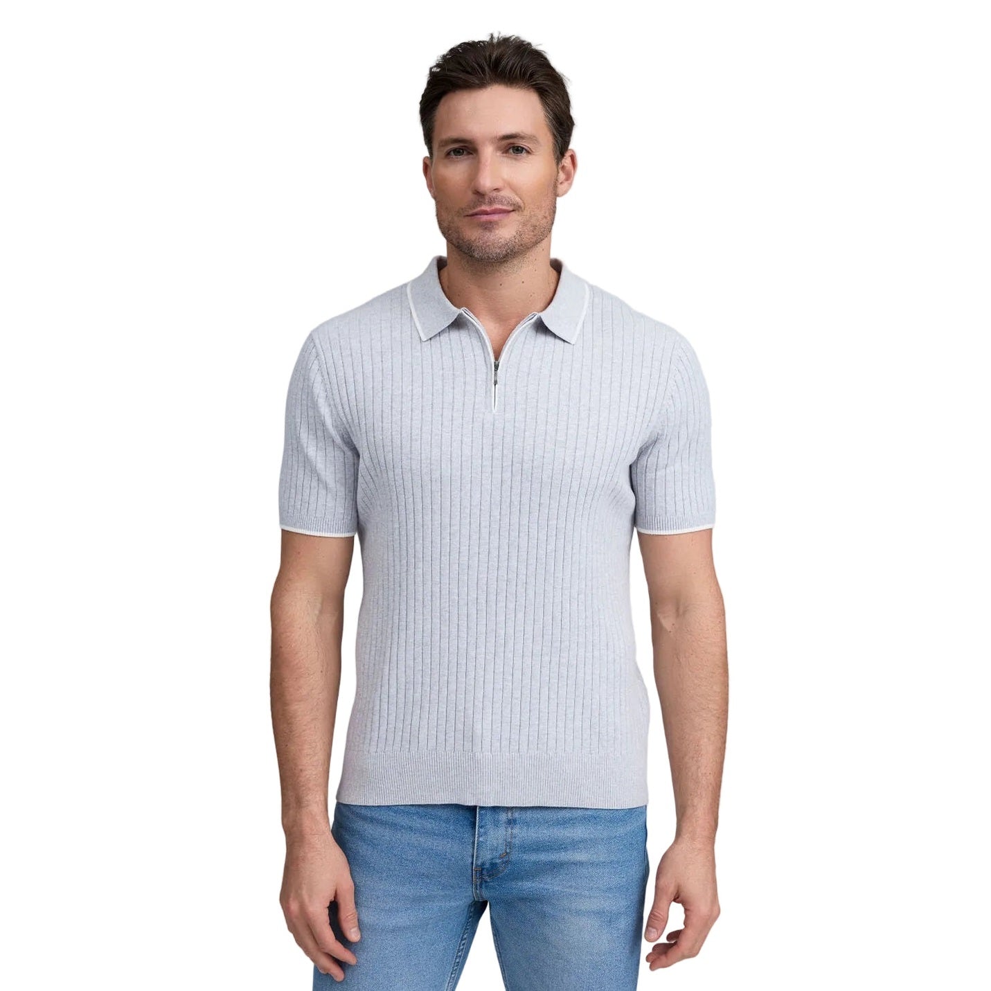 Raffi Mario Jersey Rib Knit Quarter Zip Polo – Seattle Thread Company