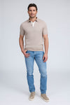 Raffi Liam Three Button Honeycomb Modal Cotton Polo