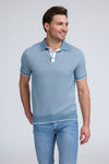 Raffi Liam Three Button Honeycomb Modal Cotton Polo