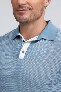 Raffi Liam Three Button Honeycomb Modal Cotton Polo