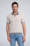 Raffi Finn Three Button Mix Stitch Silk Cotton Polo