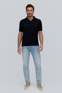 Raffi Horizon Honeycomb Knit Button Polo