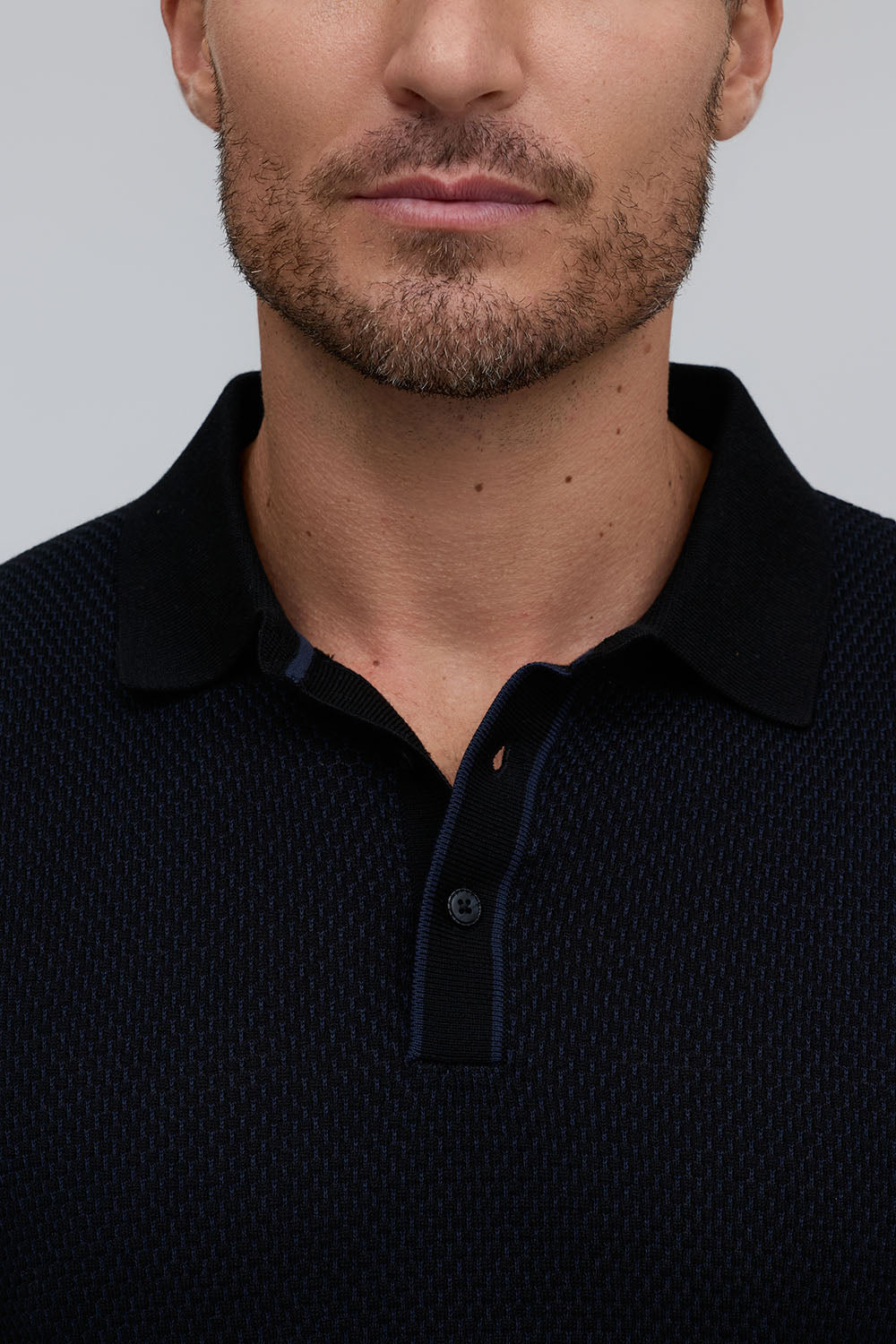 Raffi Horizon Honeycomb Knit Button Polo