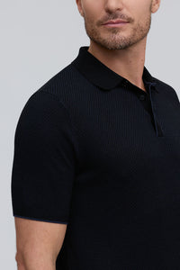 Raffi Horizon Honeycomb Knit Button Polo