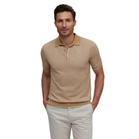 Raffi Horizon Honeycomb Knit Button Polo