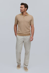 Raffi Horizon Honeycomb Knit Button Polo