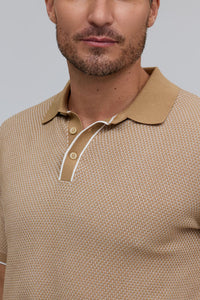 Raffi Horizon Honeycomb Knit Button Polo