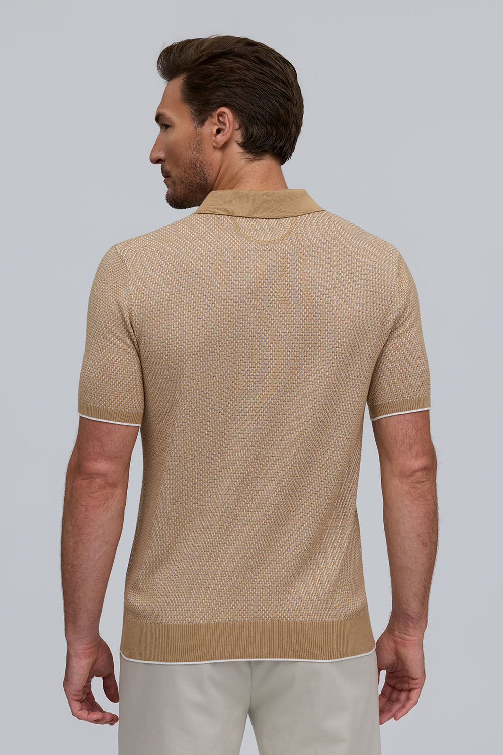 Raffi Horizon Honeycomb Knit Button Polo