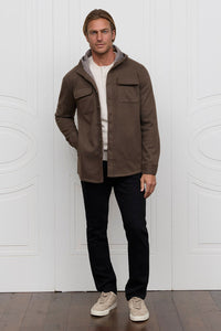 Raffi Barrett Hooded Button Down Shirt Jacket