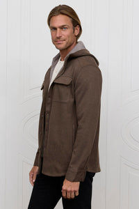 Raffi Barrett Hooded Button Down Shirt Jacket