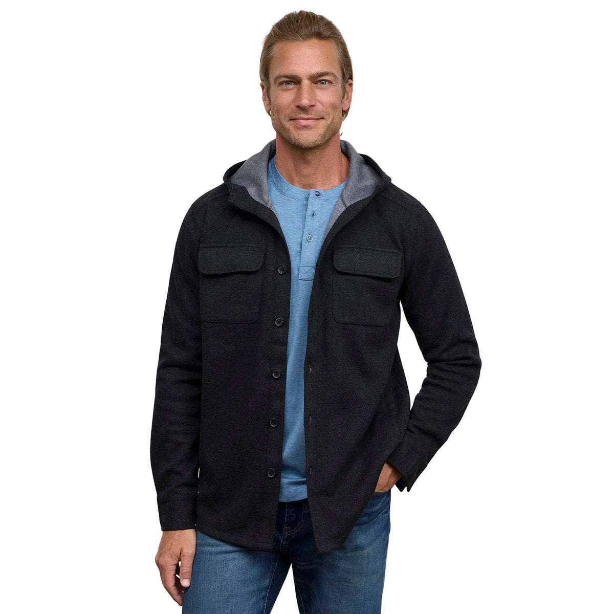 Raffi Barrett Hooded Button Down Shirt Jacket