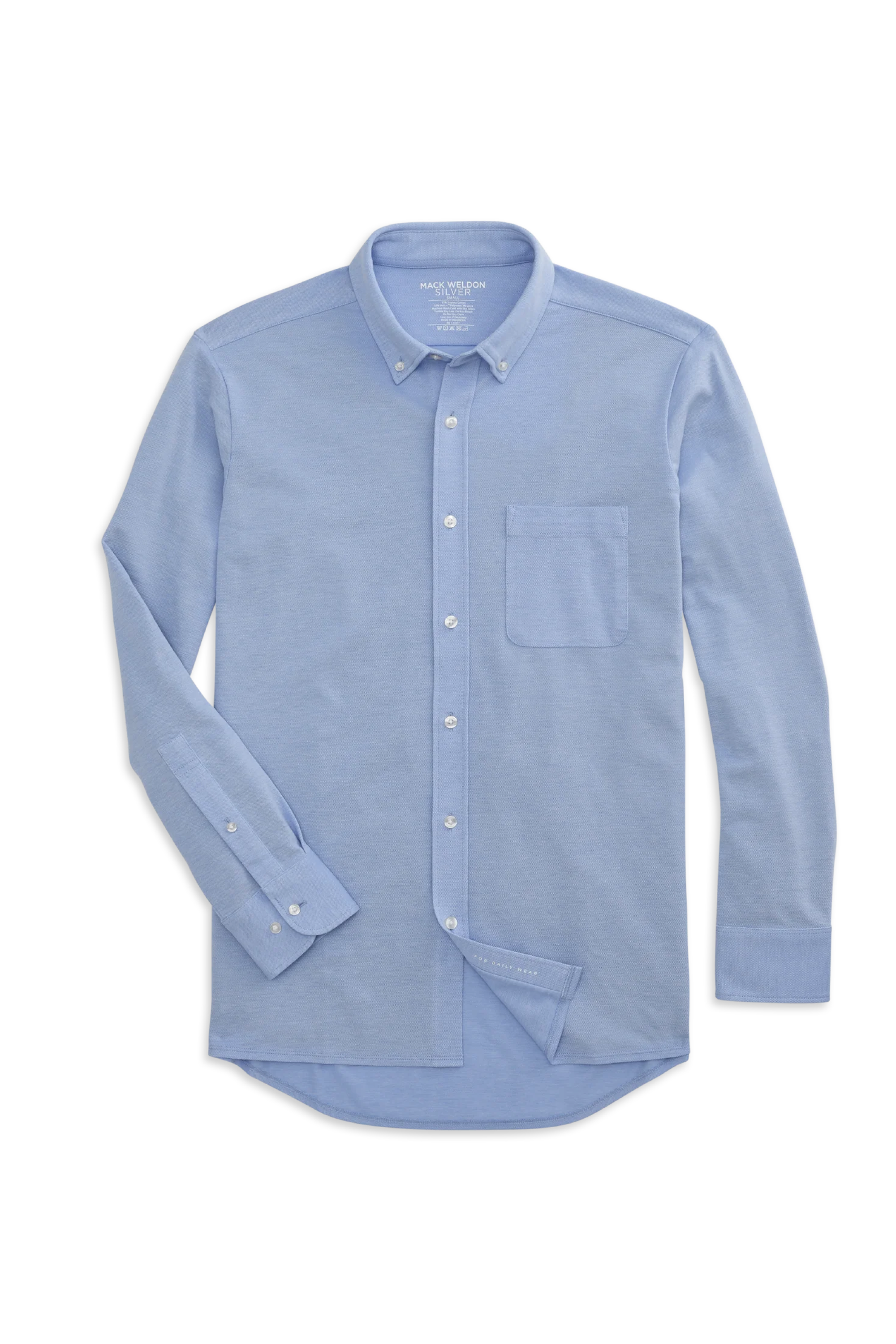 Mack Weldon Silver Pique Long Sleeve Shirt