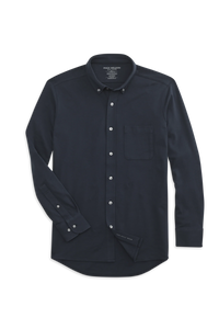 Mack Weldon Silver Pique Long Sleeve Shirt