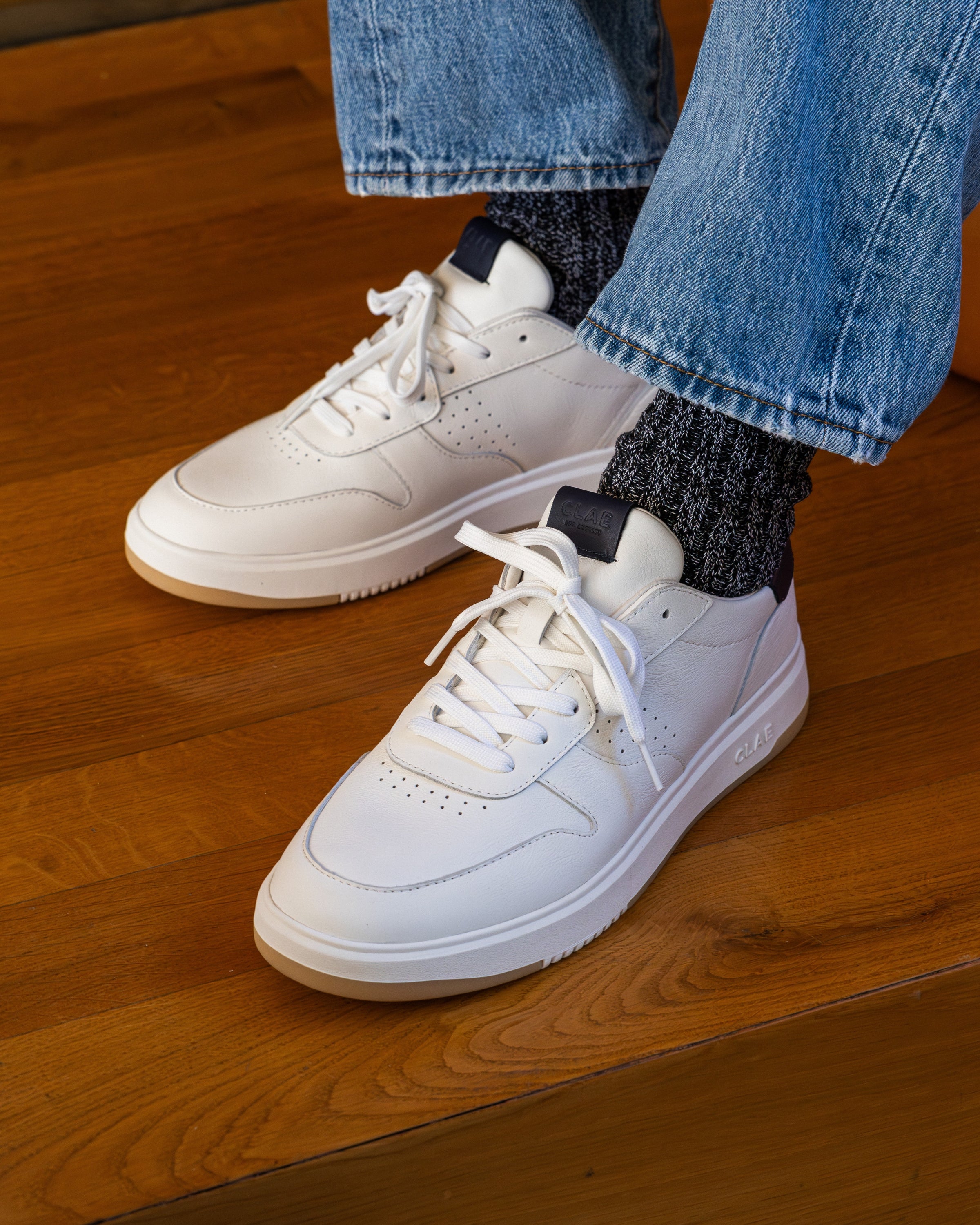 CLAE Moses Leather Court Sneakers