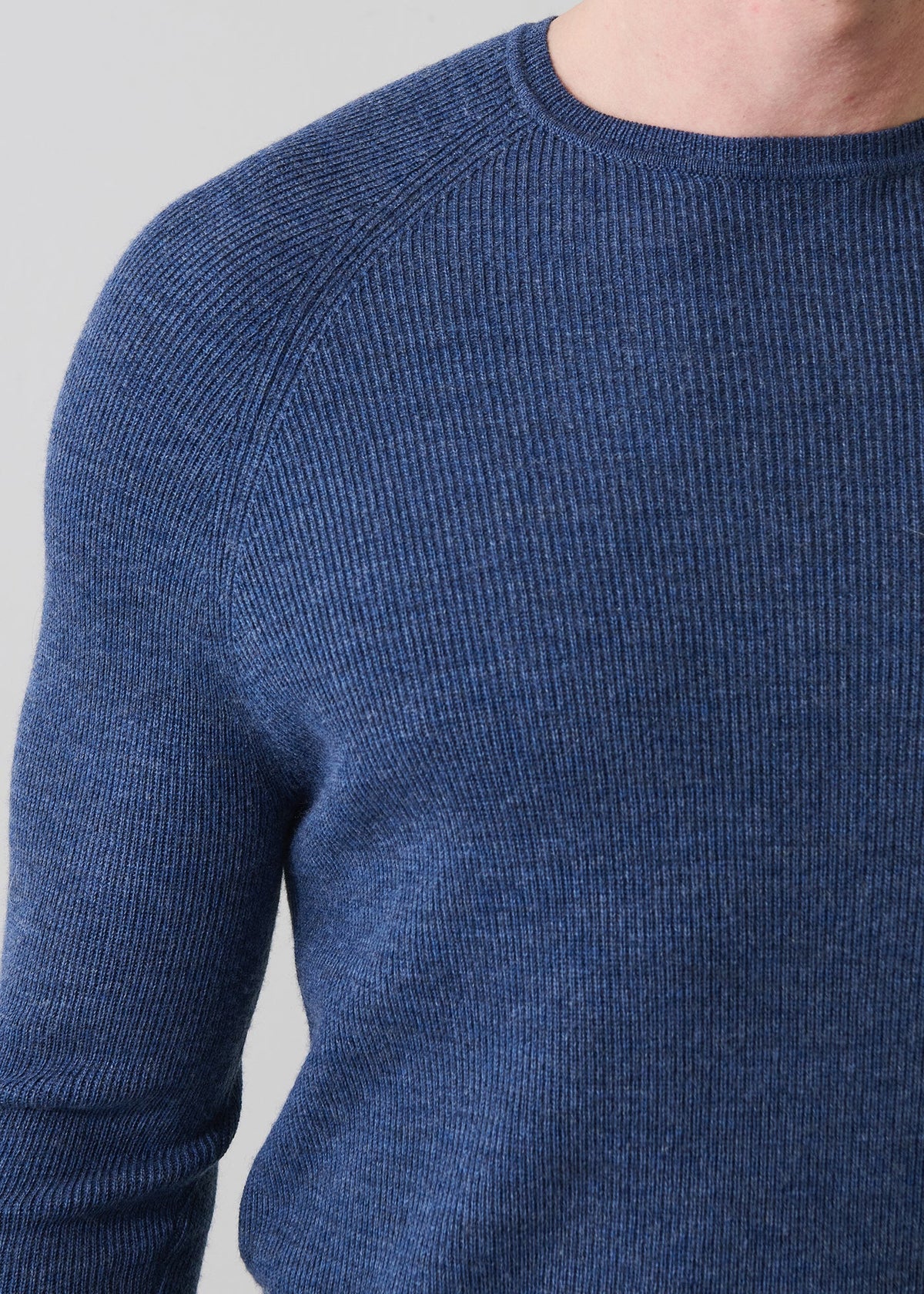 Patrick Assaraf Rib Raglan Merino Crew Sweater