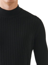 Patrick Assaraf Merino Rib Mock Sweater