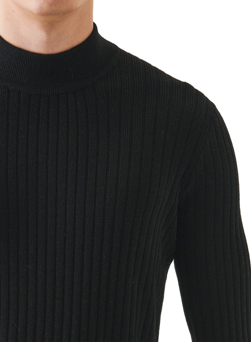 Patrick Assaraf Merino Rib Mock Sweater