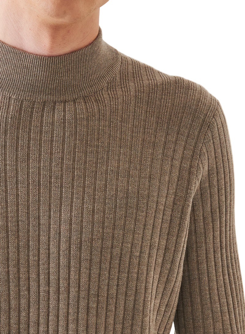 Patrick Assaraf Merino Rib Mock Sweater