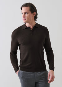 Patrick Assaraf Drop Needle Merino LS Polo