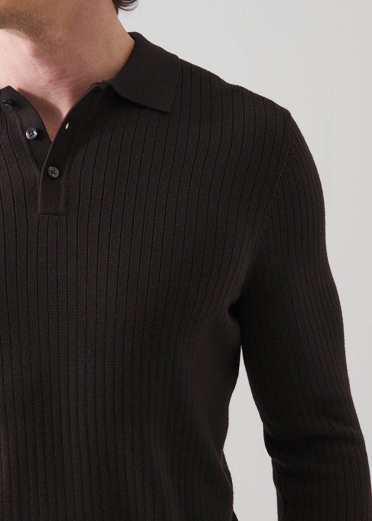 Patrick Assaraf Drop Needle Merino LS Polo