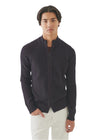 Patrick Assaraf Merino Full Zip Mock Neck Sweater