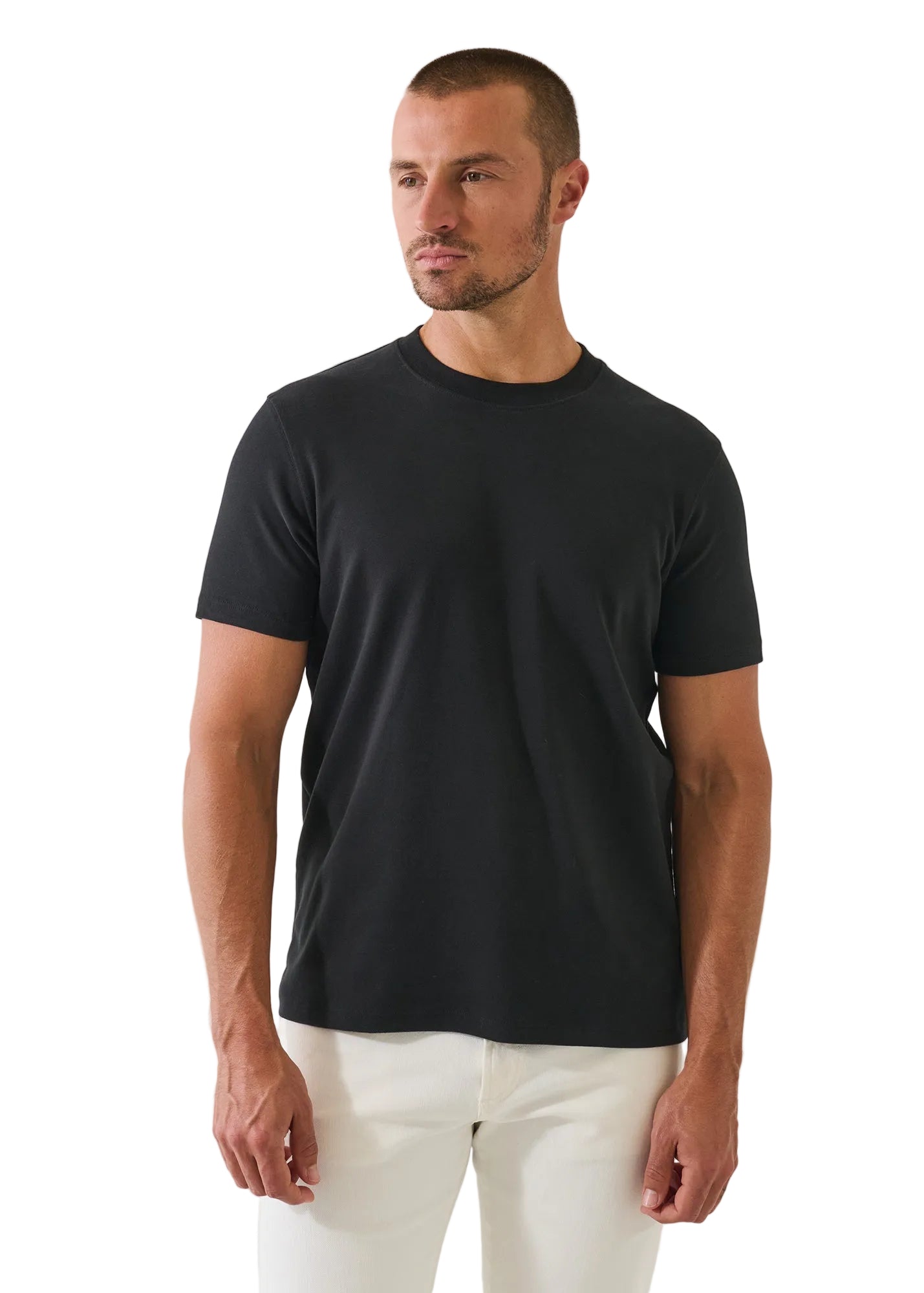 Patrick Assaraf Brushed Pima Cotton Stretch High Neck T-Shirt