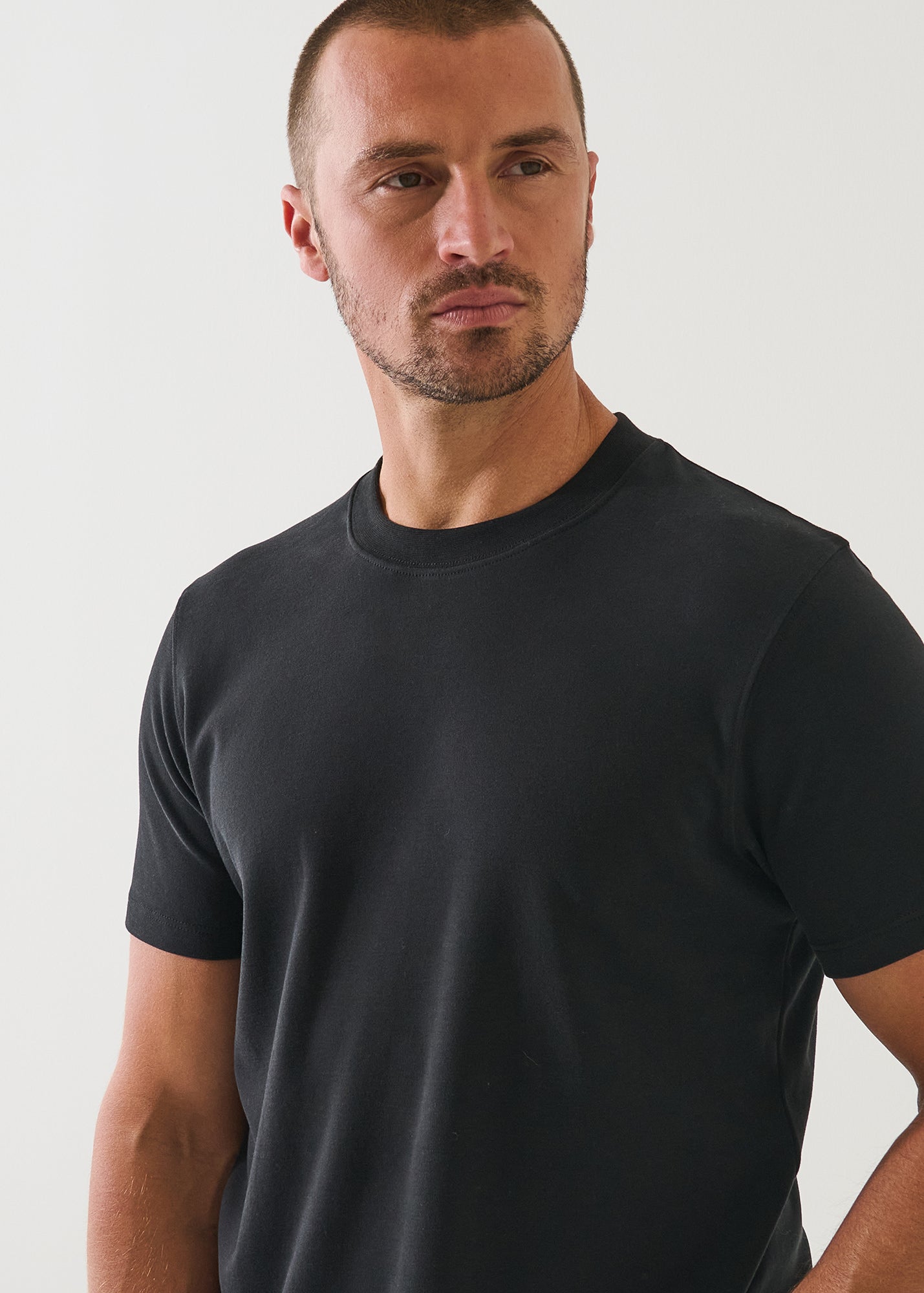 Patrick Assaraf Brushed Pima Cotton Stretch High Neck T-Shirt