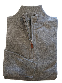Kier + J All Cashmere Quarter Zip Mock Neck Sweater