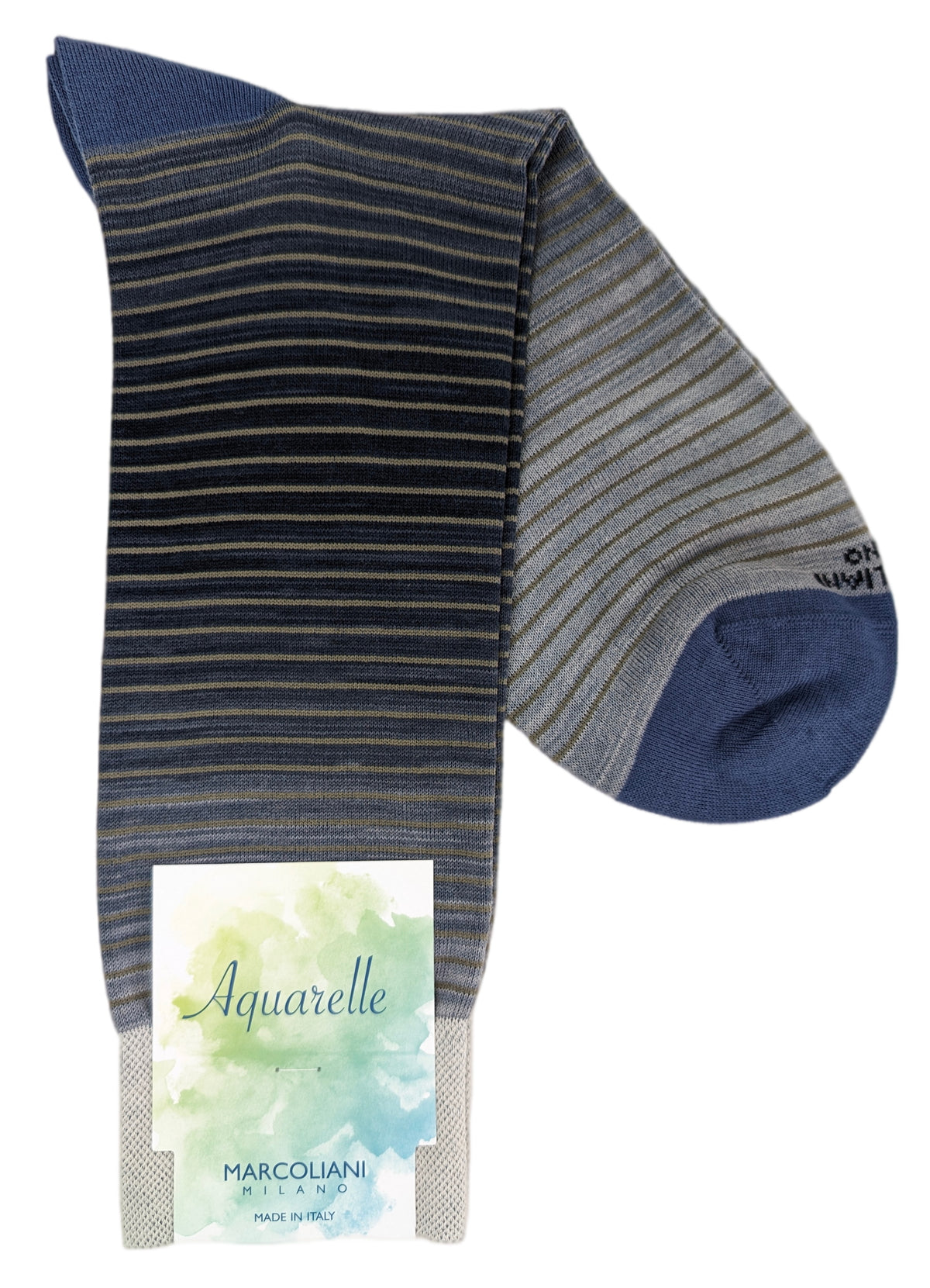 Marcoliani 4698 Aquarelle Shaded Stripe Pima Cotton Socks