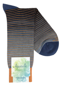 Marcoliani 4698 Aquarelle Shaded Stripe Pima Cotton Socks