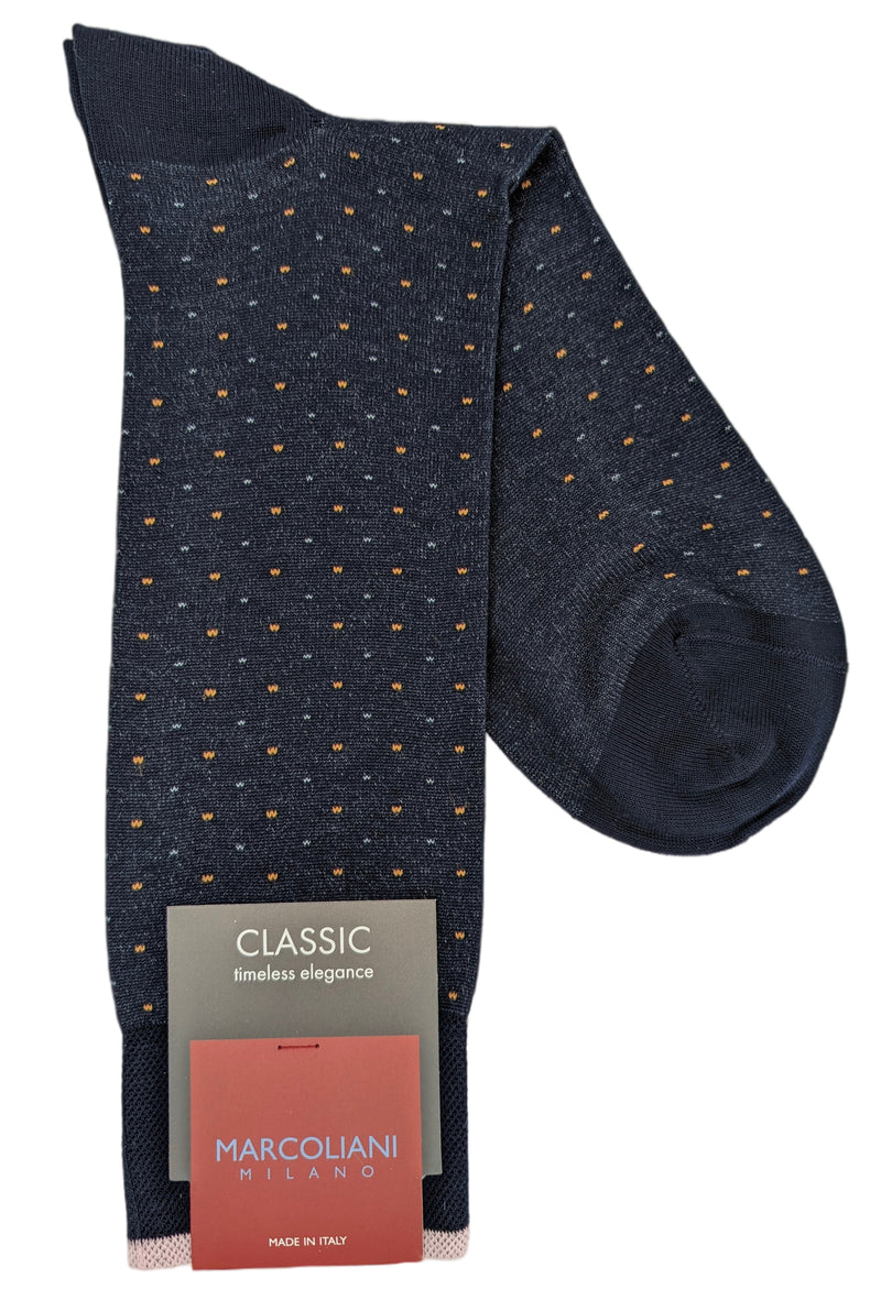 Marcoliani 4541 Pima Cotton Lisle Varese Pindot Socks