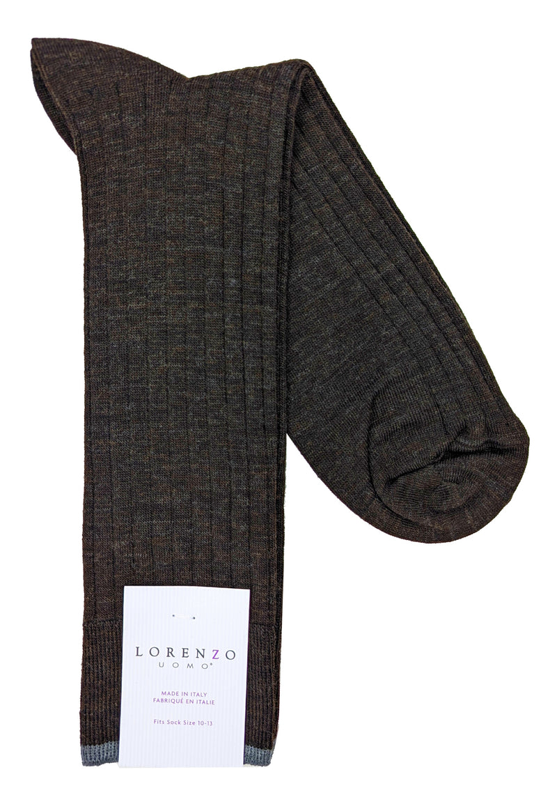 Lorenzo Uomo Merino Blend Ribbed Dress Socks